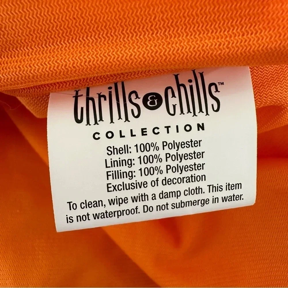 Thrill & Chills Size XXL Dog Pumpkin Halloween Costume Plush Sequins Fun Funny‎